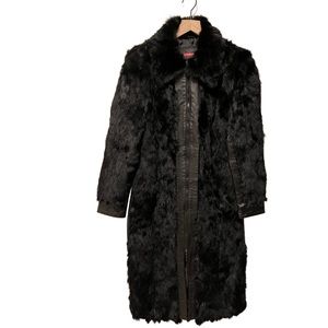 Vintage Y2K Jennyfer J 100% Genuine Fur and Leather Trench Coat
